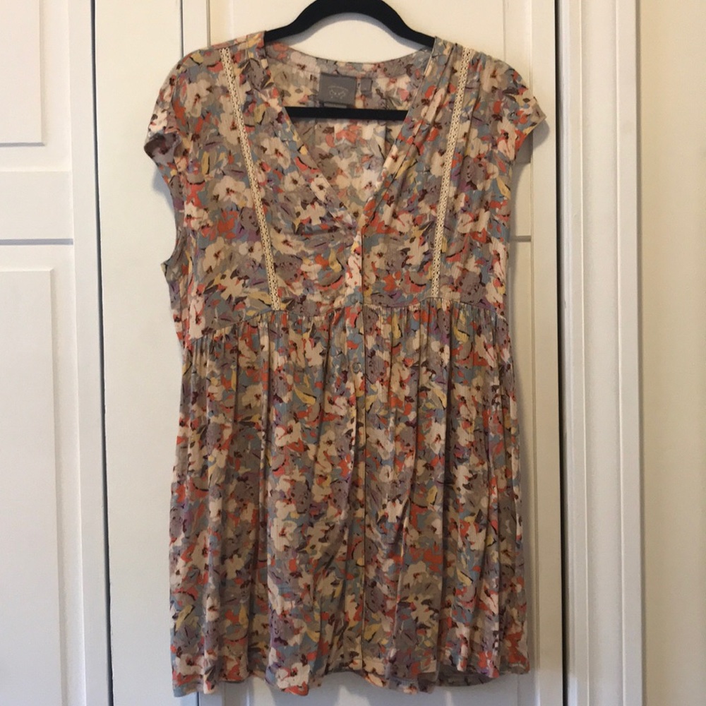 Anthropologie Vanessa Virginia Ladder Lace Tunic